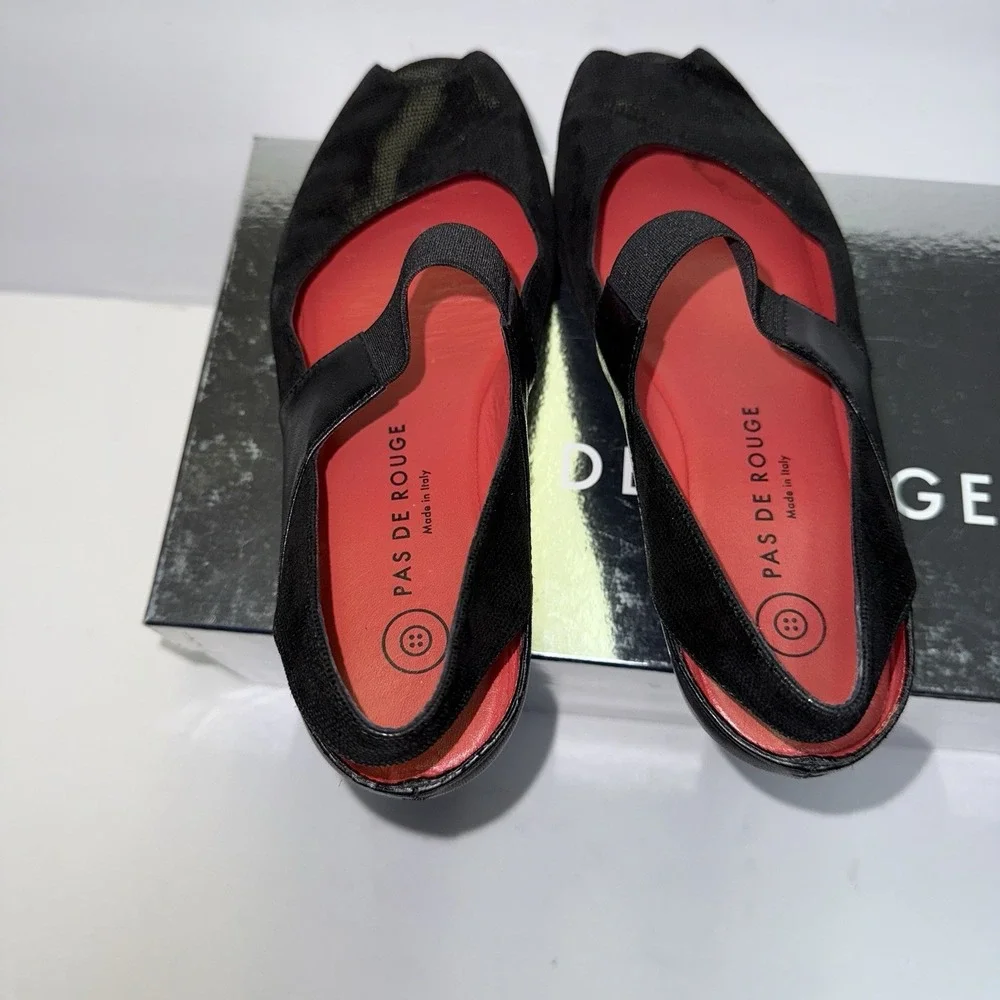 Pas de Rouge Women's R918‎ Silvia Black Lizard/Nappa Italy Size EU 37 US 6.5